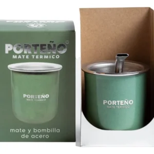 Mate Acero Porteño Verde Pack x4