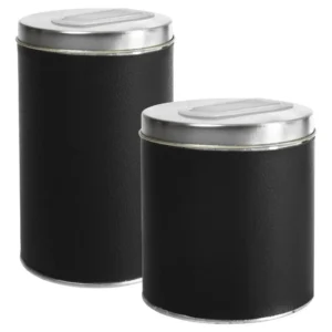Latas Yerbera Con Pico Vertedor Y Azucarera Mates Color Negro