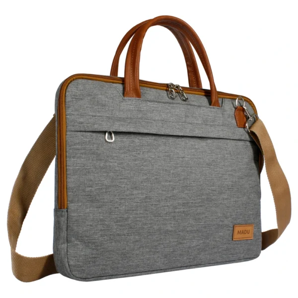 Maletin Porta Notebook 15.6 Organizador Impermeable Gris Exclusivo - Image 6