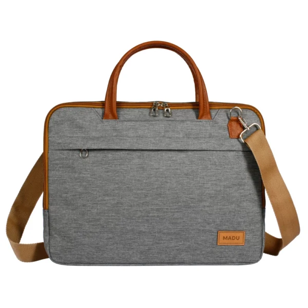 Maletin Porta Notebook 15.6 Organizador Impermeable Gris Exclusivo - Image 5