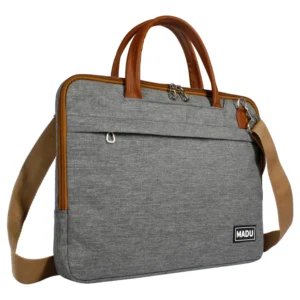 Maletin Porta Notebook 15.6 Organizador Impermeable Gris