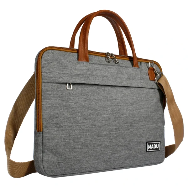 Maletin Porta Notebook 15.6 Organizador Impermeable Gris