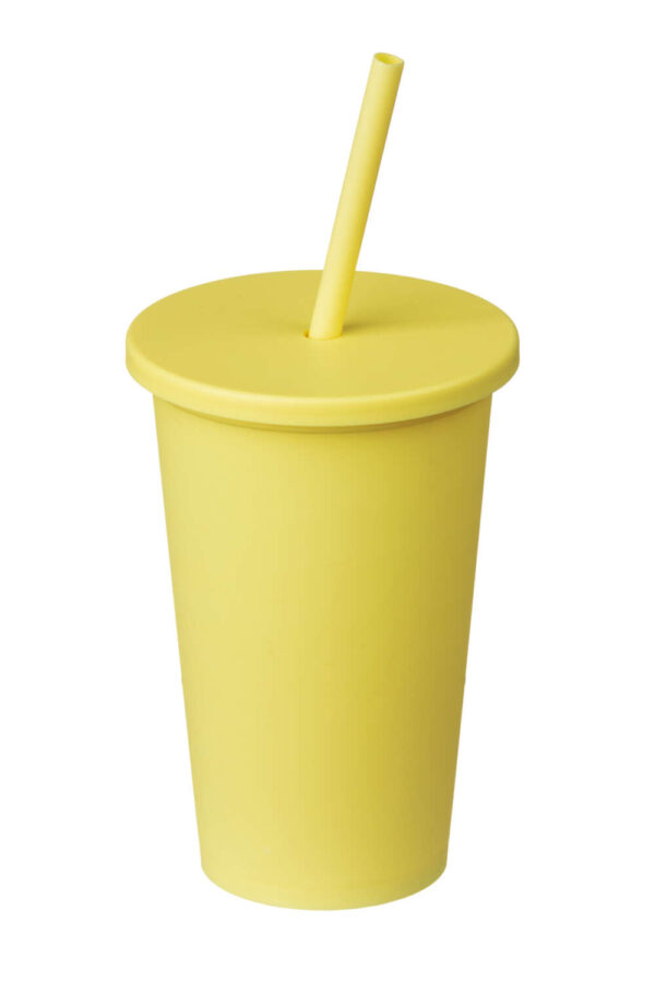 Vaso Con Sorbete Amarillo Pastel Pack de 10 Unid