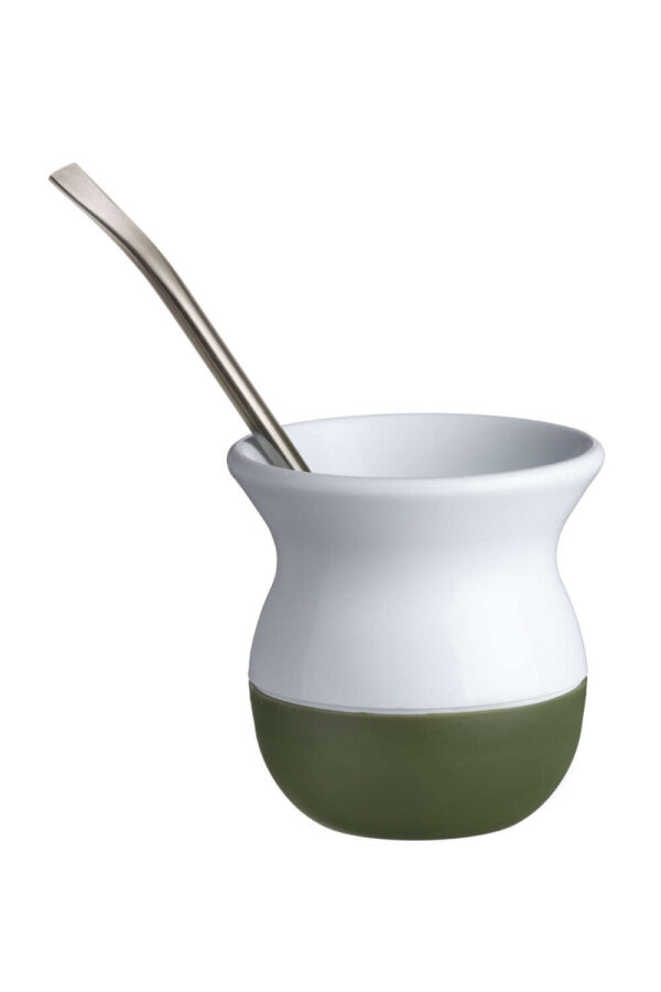 Mate Classic Blanco y Verde Pack de 10 Unid