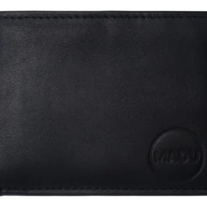 Billetera Hombre Cuero Vacuno Exportacion Con Volante Madu Negro