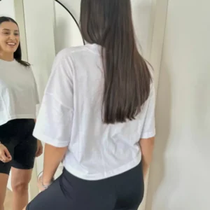 Remera Overzise Boxy Crop Top Aesthetic Corta