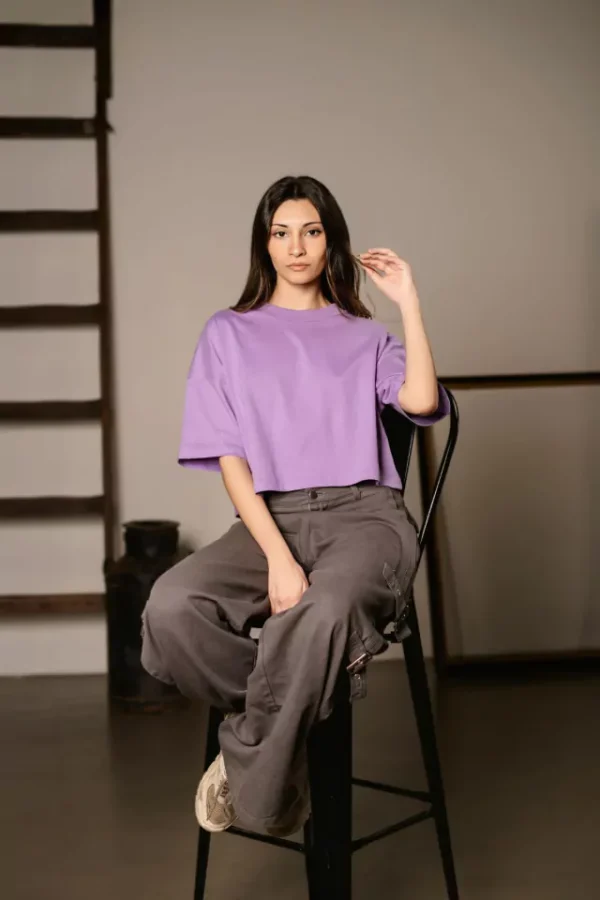 Remera Overzise Boxy Crop Top Aesthetic Corta - Image 6