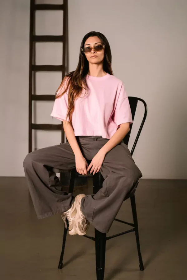 Remera Overzise Boxy Crop Top Aesthetic Corta - Image 3