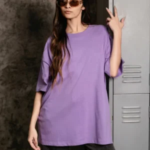 Remera Oversize Liso Amplia 100% Algodon Premium Lila
